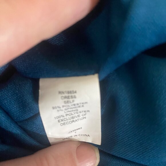 Blue Velvet Strappy Midi Dress By Dear Moon Size 7 Party Cocktail Holiday - Picture 9 of 15